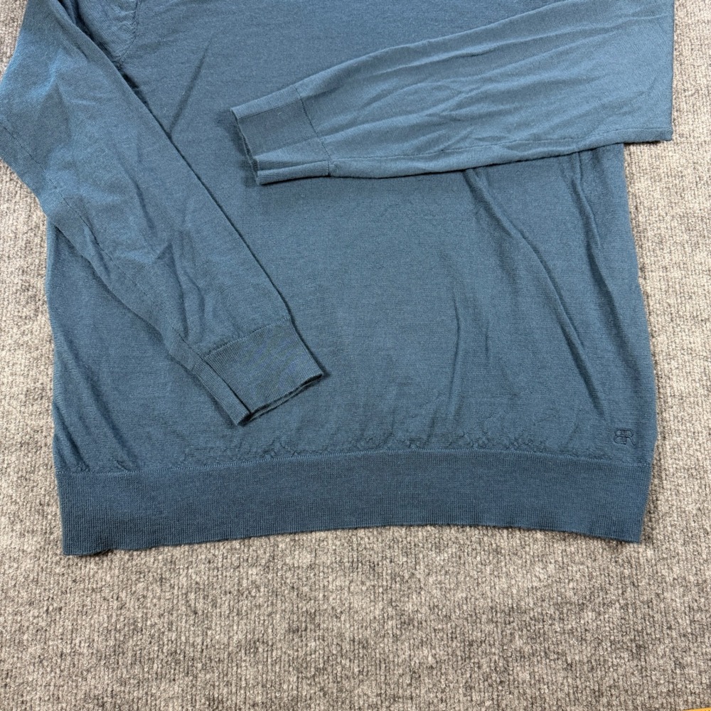 Banana Republic Crewneck Merino Wool Blue Sweater Size XL Quiet Luxury - Picture 2 of 10